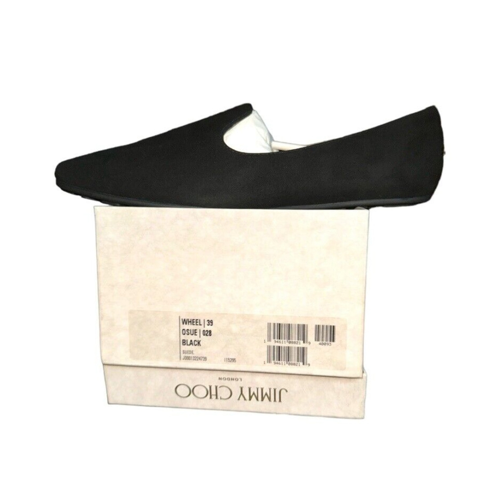 Jimmy Choo Wheel Osue Black Lace Flats Loafer Driving Shoes New In Box 39